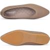 Frank Mully Women’s Ballet Flat Dressy Knit Pointed Toe Slip On Ballerina Walking Flats Shoes for Woman Casual Daily Work(Brown)