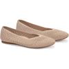 Frank Mully Women’s Flats Square-Toe Knit Mesh Flats Shoes with Arch Support Slip on Washable Ballet Shoes for Work(Beige)