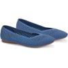 Frank Mully Women’s Flats Square-Toe Knit Mesh Flats Shoes with Arch Support Slip on Washable Ballet Shoes for Work(Blue)