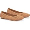 Frank Mully Women’s Flats Square-Toe Knit Mesh Flats Shoes with Arch Support Slip on Washable Ballet Shoes for Work(Brown)
