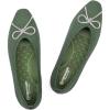 Frank Mully Ballet Flats for Women Square-Toe Flats with Rhinestone Bow Knot Casual Knitted Flat Shoes for Dressy/Office/Everyday Wear(Green)