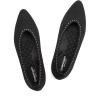 Frank Mully Women’s Ballet Flat Dressy Knit Pointed Toe Slip On Ballerina Walking Flats Shoes for Woman Casual Daily Work(Black)