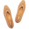 Frank Mully Women’s Flats Square-Toe Knit Mesh Flats Shoes with Arch Support Slip on Washable Ballet Shoes for Work(Brown)