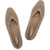 Frank Mully Women’s Flats Square-Toe Knit Mesh Flats Shoes with Arch Support Slip on Washable Ballet Shoes for Work(Green)
