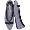 Frank Mully Ballet Flats for Women Dressy Squared Toe Knit Flat with Bowknot Casual Comfortable Slip-On Work Business Shoes for Daily Casual(Grey/Black)