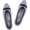 Frank Mully Ballet Flats for Women Dressy Squared Toe Knit Flat with Bowknot Casual Comfortable Slip-On Work Business Shoes for Daily Casual(Grey/Black)