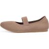 Frank Mully Womens Ballet Flats Casual Round Toe Knit Fabric Flats for Women with Single Strap Ballerina Flat Shoes Lightweight Dressy Shoes for Woman(Coffee)