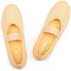 Frank Mully Womens Ballet Flats Casual Round Toe Knit Fabric Flats for Women with Single Strap Ballerina Flat Shoes Lightweight Dressy Shoes for Woman(Light Yellow)