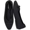 Frank Mully Ballet Flats for Women Dressy Squared Toe Knit Flat with Bowknot Casual Comfortable Slip-On Work Business Shoes for Daily Casual(All Black)