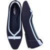 Frank Mully Ballet Flats for Women Dressy Squared Toe Knit Flat with Bowknot Casual Comfortable Slip-On Work Business Shoes for Daily Casual(Navy/Blue)