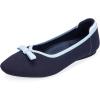 Frank Mully Ballet Flats for Women Dressy Squared Toe Knit Flat with Bowknot Casual Comfortable Slip-On Work Business Shoes for Daily Casual(Navy/Blue)