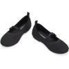 Frank Mully Little Girls Knitted Mary Jane Flats Breathable Mesh Girl Shoes, Flexible Round Toe Casual Dress Flats for School with Cushioned Insole(Black)