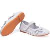 Frank Mully Little Girls Knitted Mary Jane Flats Breathable Mesh Girl Shoes, Flexible Round Toe Casual Dress Flats for School with Cushioned Insole(Light Grey)