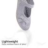 Frank Mully Little Girls Knitted Mary Jane Flats Breathable Mesh Girl Shoes, Flexible Round Toe Casual Dress Flats for School with Cushioned Insole(Light Grey)
