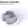 Frank Mully Little Girls Knitted Mary Jane Flats Breathable Mesh Girl Shoes, Flexible Round Toe Casual Dress Flats for School with Cushioned Insole(Light Grey)