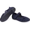 Frank Mully Little Girls Knitted Mary Jane Flats Breathable Mesh Girl Shoes, Flexible Round Toe Casual Dress Flats for School with Cushioned Insole(Navy)