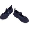 Frank Mully Little Girls Knitted Mary Jane Flats Breathable Mesh Girl Shoes, Flexible Round Toe Casual Dress Flats for School with Cushioned Insole(Navy)