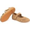 Frank Mully Little Girls Knitted Mary Jane Flats Breathable Mesh Girl Shoes, Flexible Round Toe Casual Dress Flats for School with Cushioned Insole(Orange)