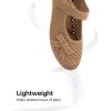 Frank Mully Little Girls Knitted Mary Jane Flats Breathable Mesh Girl Shoes, Flexible Round Toe Casual Dress Flats for School with Cushioned Insole(Orange)