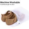 Frank Mully Little Girls Knitted Mary Jane Flats Breathable Mesh Girl Shoes, Flexible Round Toe Casual Dress Flats for School with Cushioned Insole(Orange)