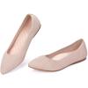 Frank Mully Women’s Flats Knit Pointed Toe Ballet Flats Arch Support Machine Washable Shoes Women Dressy Comfortable(Beige)