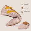 Frank Mully Women’s Flats Knit Pointed Toe Ballet Flats Arch Support Machine Washable Shoes Women Dressy Comfortable(Beige)