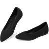 Frank Mully Women’s Flats Knit Pointed Toe Ballet Flats Arch Support Machine Washable Shoes Women Dressy Comfortable(Black)