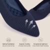 Frank Mully Women’s Flats Knit Pointed Toe Ballet Flats Arch Support Machine Washable Shoes Women Dressy Comfortable(Blue)