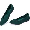 Frank Mully Women’s Flats Knit Pointed Toe Ballet Flats Arch Support Machine Washable Shoes Women Dressy Comfortable(Green)