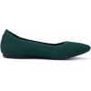 Frank Mully Women’s Flats Knit Pointed Toe Ballet Flats Arch Support Machine Washable Shoes Women Dressy Comfortable(Green)