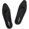 Frank Mully Ballet Flats for Women Dressy Squared Toe Knit Flat with Bowknot Casual Comfortable Slip-On Work Business Shoes for Daily Casual(All Black)