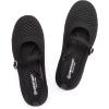 Frank Mully Little Girls Knitted Mary Jane Flats Breathable Mesh Girl Shoes, Flexible Round Toe Casual Dress Flats for School with Cushioned Insole(Black)