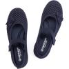 Frank Mully Little Girls Knitted Mary Jane Flats Breathable Mesh Girl Shoes, Flexible Round Toe Casual Dress Flats for School with Cushioned Insole(Navy)
