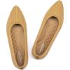 Frank Mully Women’s Flats Knit Pointed Toe Ballet Flats Arch Support Machine Washable Shoes Women Dressy Comfortable(Amber)