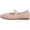 Frank Mully Women’s Ballet Flats Slip on Casual Knitted Fabric Shoes Square-Toe Flats with Elastic Straps for Women(6091ecru)