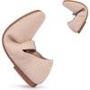 Frank Mully Women’s Ballet Flats Slip on Casual Knitted Fabric Shoes Square-Toe Flats with Elastic Straps for Women(6091ecru)