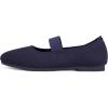 Frank Mully Women’s Ballet Flats Slip on Casual Knitted Fabric Shoes Square-Toe Flats with Elastic Straps for Women(6091navy)