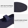 Frank Mully Women’s Ballet Flats Slip on Casual Knitted Fabric Shoes Square-Toe Flats with Elastic Straps for Women(6091navy)