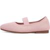 Frank Mully Women’s Ballet Flats Slip on Casual Knitted Fabric Shoes Square-Toe Flats with Elastic Straps for Women(6091pink)