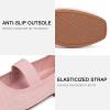 Frank Mully Women’s Ballet Flats Slip on Casual Knitted Fabric Shoes Square-Toe Flats with Elastic Straps for Women(6091pink)