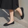 Frank Mully Women’s Mesh Flats Round Toe Foldable Dressy Shoes with Bow-Knot Cute Ballet Knit Flats Casual Business Office(Black/Mesh)
