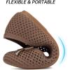 Frank Mully Women’s Mesh Flats Round Toe Foldable Dressy Shoes with Bow-Knot Cute Ballet Knit Flats Casual Business Office(Coffee/Mesh)