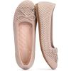 Frank Mully Women’s Mesh Flats Round Toe Foldable Dressy Shoes with Bow-Knot Cute Ballet Knit Flats Casual Business Office(Ecru/Mesh)