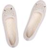 Frank Mully Women’s Mesh Flats Round Toe Foldable Dressy Shoes with Bow-Knot Cute Ballet Knit Flats Casual Business Office(Ivory/Mesh)