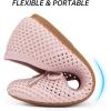 Frank Mully Women’s Mesh Flats Round Toe Foldable Dressy Shoes with Bow-Knot Cute Ballet Knit Flats Casual Business Office(Pink/Mesh)
