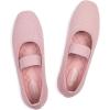 Frank Mully Women’s Ballet Flats Slip on Casual Knitted Fabric Shoes Square-Toe Flats with Elastic Straps for Women(6091pink)
