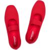 Frank Mully Women’s Ballet Flats Slip on Casual Knitted Fabric Shoes Square-Toe Flats with Elastic Straps for Women(6091red)