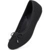 Frank Mully Women’s Mesh Flats Round Toe Foldable Dressy Shoes with Bow-Knot Cute Ballet Knit Flats Casual Business Office(Black/Mesh)