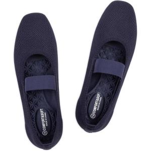 Frank Mully Women’s Ballet Flats Slip on Casual Knitted Fabric Shoes Square-Toe Flats with Elastic Straps for Women(6091navy)