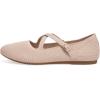 FRANK MULLY Women’s Mary Jane Flats Knit Ballet Criss Cross Ankle Strap Flat Shoes(Ecru/Solid)